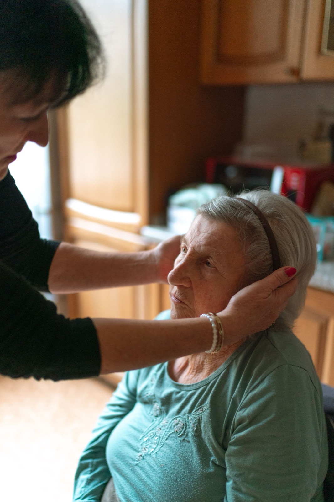 A carer with an older resident