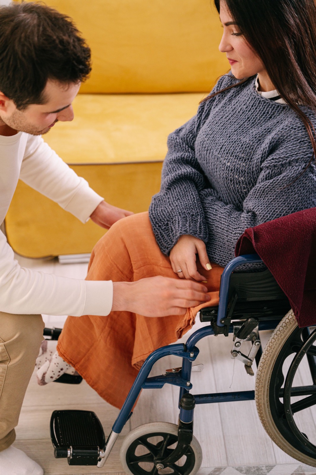 A support worker with a client